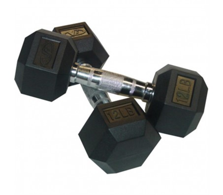 Body Maxx Rubber Coated Hex Dumbells 17.5 Kg x 1 Pair